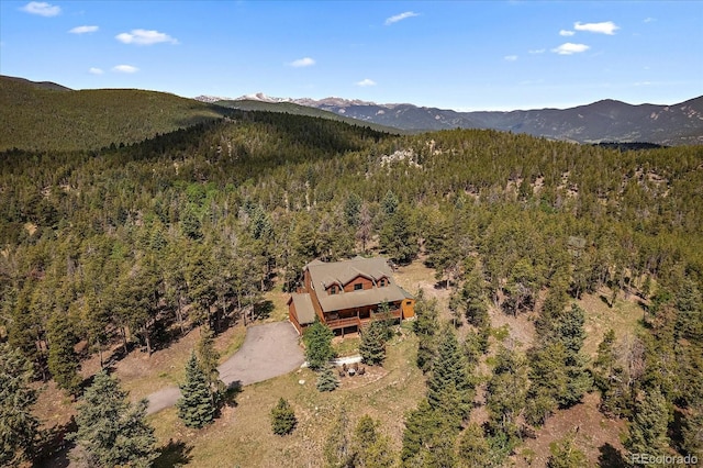 bird's eye view featuring a mountain view