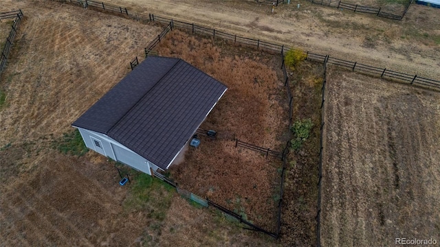 bird's eye view with a rural view