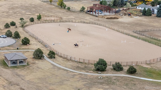 bird's eye view featuring a rural view