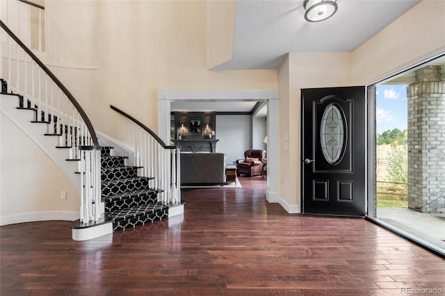 entryway featuring dark hardwood / wood-style flooring