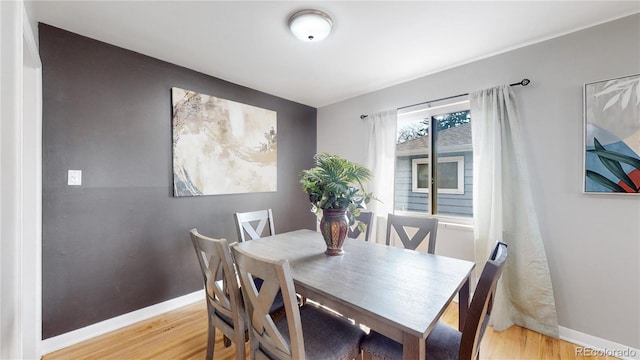 dining area featuring light hardwood / wood-style floors