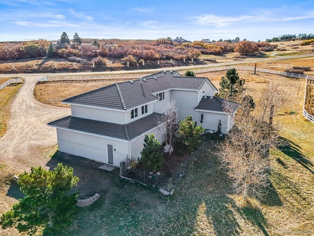 aerial view featuring a rural view