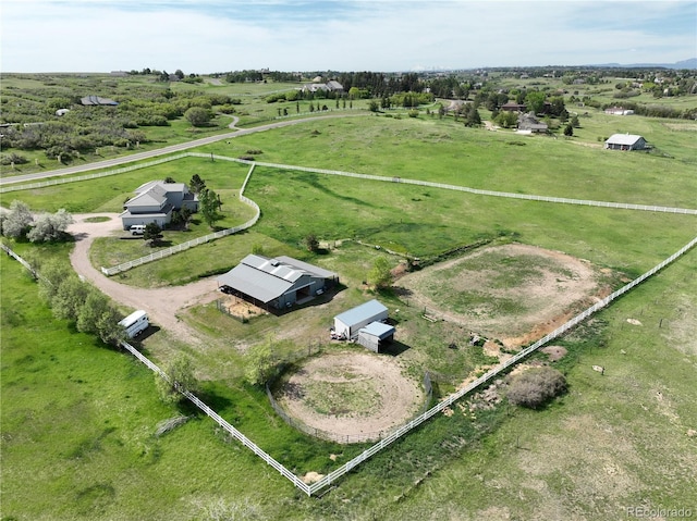 595 W Oak Hill Ln, Castle Rock, CO 80108 - aerial overview of property's location with rural landscape