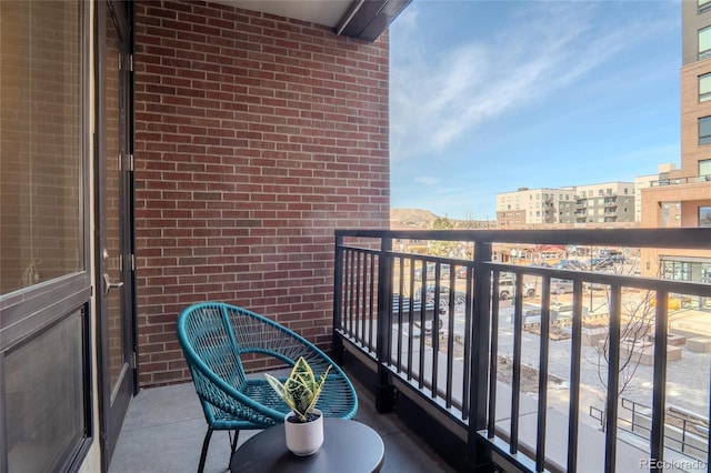 balcony with a view of city