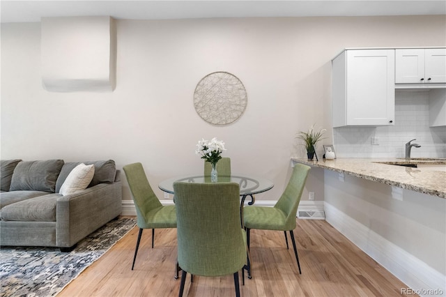328 E Dakota Ave, Denver, CO 80209 - dining area with light wood finished floors and baseboards