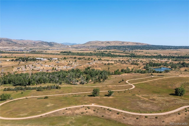 aerial view with a mountain view