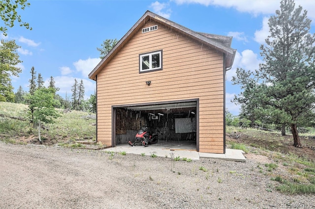 view of garage