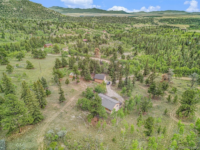 aerial view with a mountain view