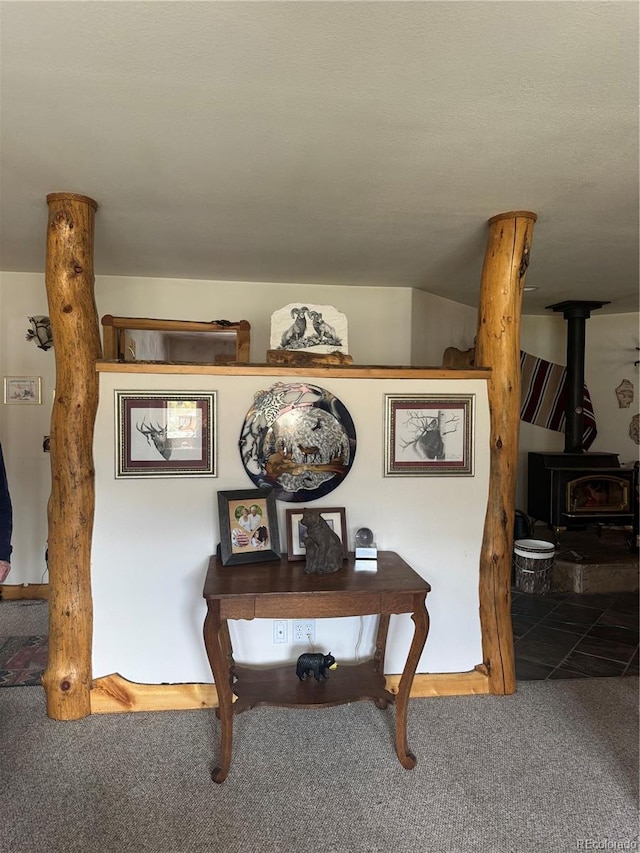 73 County Road 1931, Kremmling, CO 80459 - detailed view of a wood stove and carpet floors