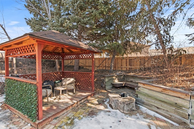 view of patio / terrace featuring a gazebo