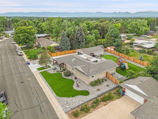 6015 S Milwaukee Way, Centennial, CO 80121 - bird's eye view of a mountain backdrop and a heavily wooded area