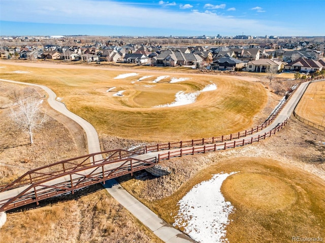 aerial view with a residential view