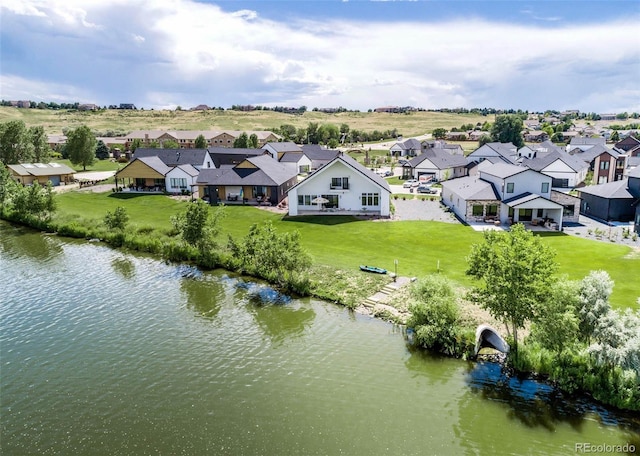 drone / aerial view with a residential view