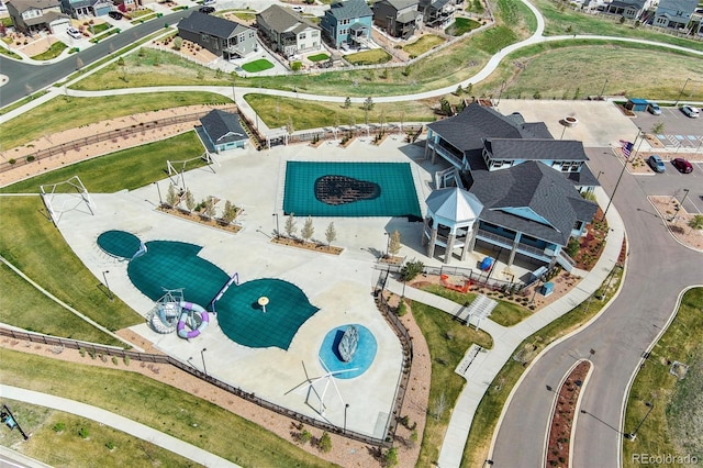 7051 S White Crow Way, Aurora, CO 80016 - aerial view of residential area featuring a pool