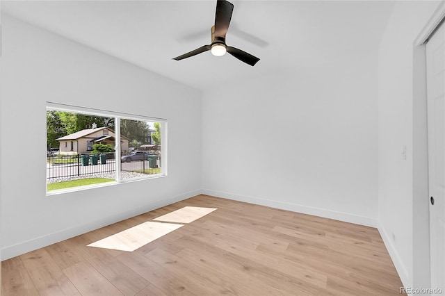 3064 S Galapago St, Englewood, CO 80110 - unfurnished room with light wood finished floors, baseboards, and a ceiling fan