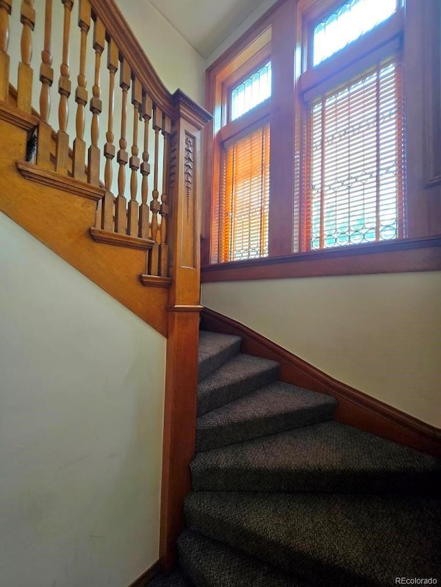 1453 Vine St, Denver, CO 80206 - stairway with baseboards