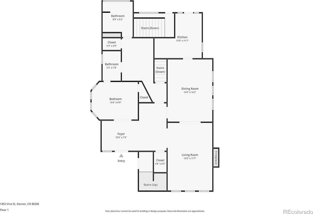 1453 Vine St, Denver, CO 80206 - view of property floor plan