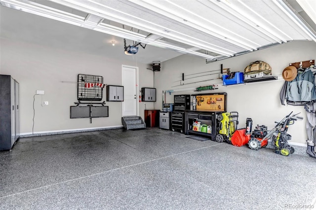 9055 Swan River St, Littleton, CO 80125 - garage with a garage door opener and baseboards