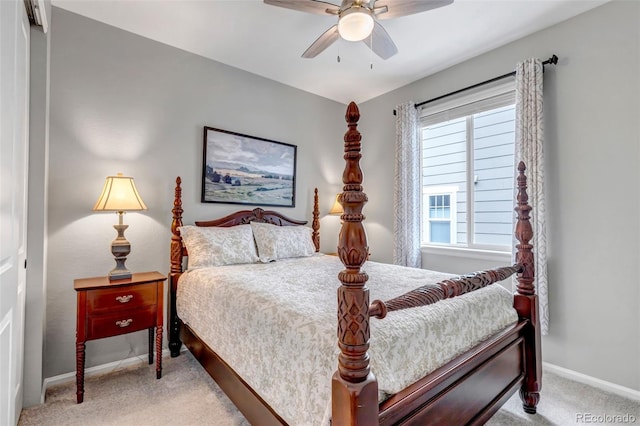 9055 Swan River St, Littleton, CO 80125 - carpeted bedroom with baseboards and a ceiling fan