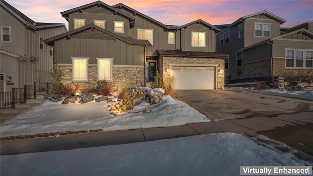 craftsman house featuring a garage