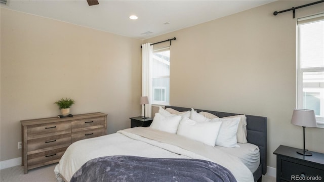 view of carpeted bedroom