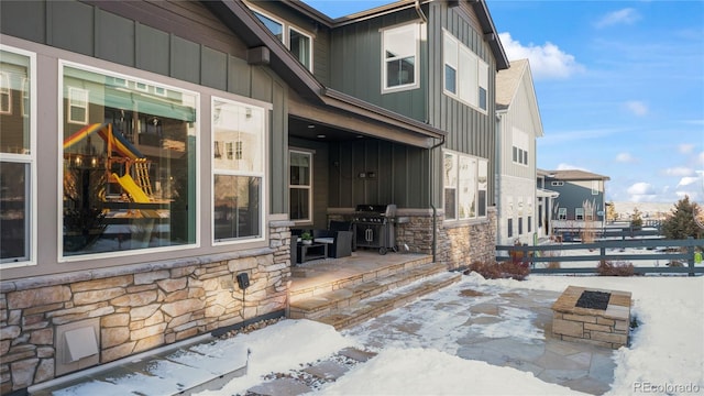 exterior space featuring grilling area