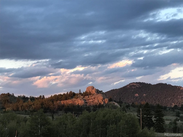 property view of mountains featuring a view of trees