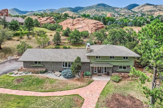 6227 Colorow Dr, Morrison, CO 80465 - aerial view featuring a mountain view