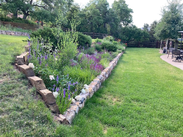 6227 Colorow Dr, Morrison, CO 80465 - view of yard with fence and a patio area