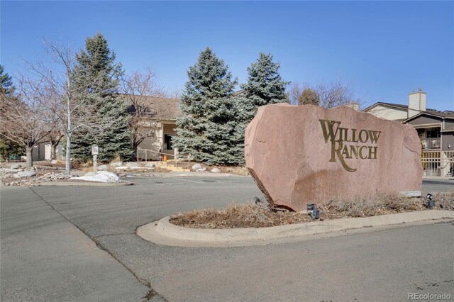 view of community sign