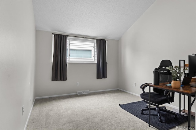 4262 E Maplewood Way, Centennial, CO 80121 - office area featuring carpet, a textured ceiling, and baseboards
