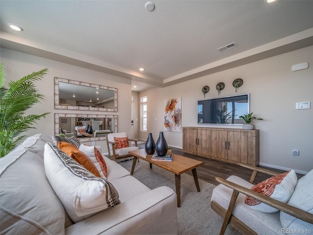 living room featuring hardwood / wood-style floors