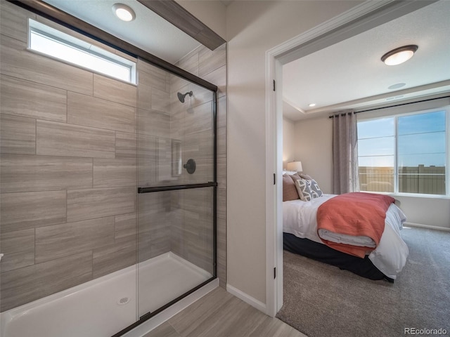 bathroom with an enclosed shower