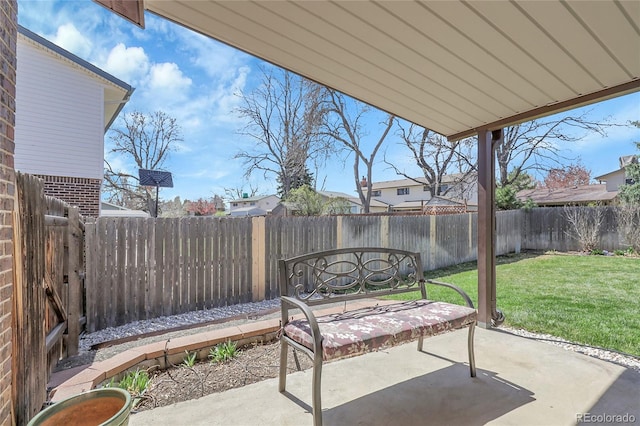view of patio with a fenced backyard