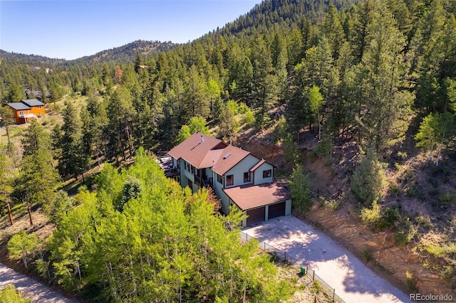 288 Spring Vly, Bailey, CO 80421 - view from above of property featuring a heavily wooded area