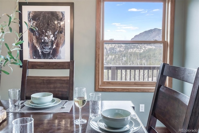 288 Spring Vly, Bailey, CO 80421 - dining space featuring plenty of natural light and a mountain view