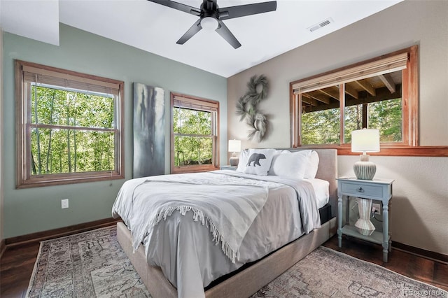 288 Spring Vly, Bailey, CO 80421 - bedroom with wood finished floors and ceiling fan