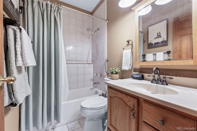 288 Spring Vly, Bailey, CO 80421 - bathroom with shower / tub combo with curtain, vanity, and tile patterned floors