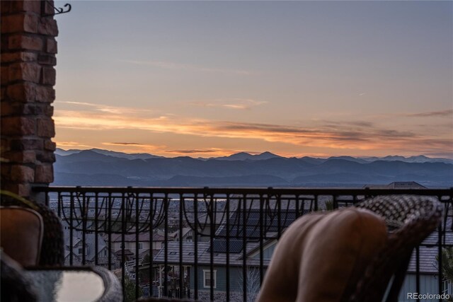 balcony with a mountain view