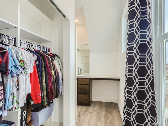 4628 Mt Shavano St, Brighton, CO 80601 - spacious closet with wood finished floors and a sink