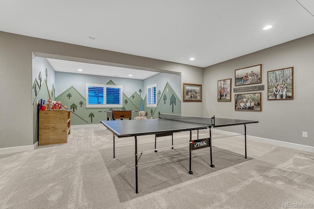 6470 Amur Ct, Castle Rock, CO 80108 - rec room featuring carpet, baseboards, and recessed lighting