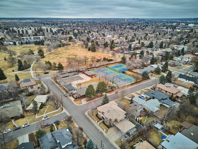 aerial view featuring a residential view