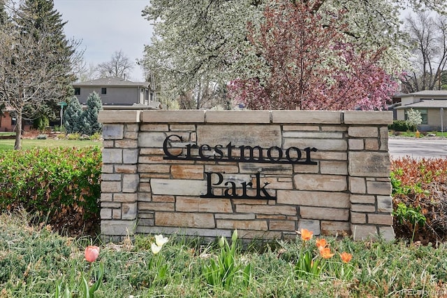 view of community sign