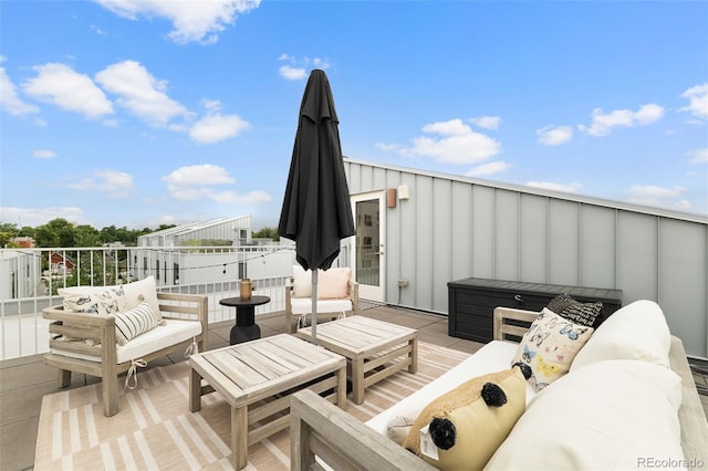 3233 Tejon St Unit 305, Denver, CO 80211 - deck with an outdoor hangout area and a jacuzzi