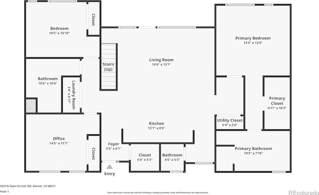 3233 Tejon St Unit 305, Denver, CO 80211 - view of floor plan / room layout