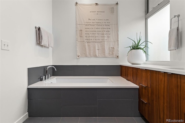 3233 Tejon St Unit 305, Denver, CO 80211 - bathroom with a garden tub and tile patterned flooring
