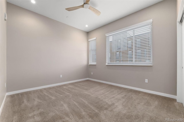 3233 Tejon St Unit 305, Denver, CO 80211 - carpeted empty room with ceiling fan and recessed lighting