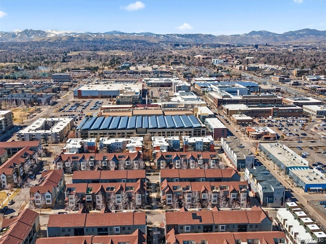 aerial view featuring a mountain view