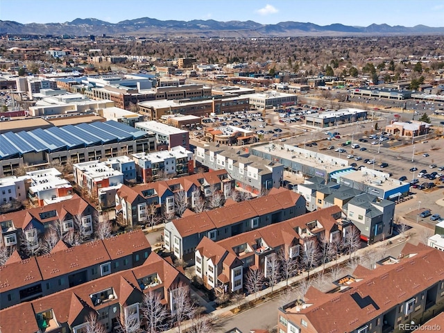 aerial view featuring a mountain view