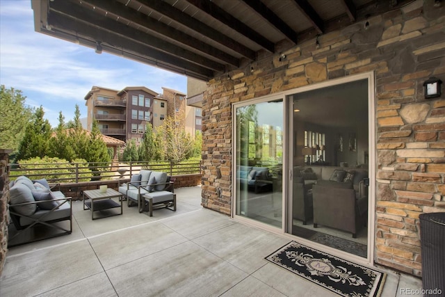 view of patio / terrace with an outdoor living space